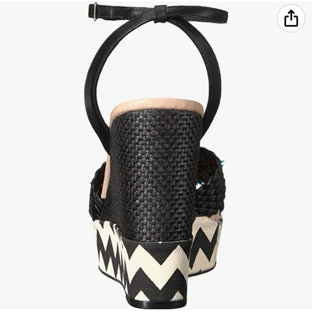 BNWT Kate Spade Delancey Black Wedge Sandals - Picture 7 of 9